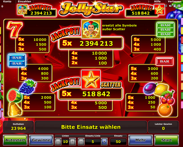 jolly star spielen